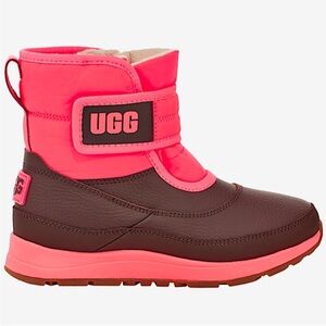 7C UGG Taney Kids' Brown and Pink Winter Snow Waterproof Fleece Lined Boots